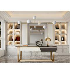 Lampadario a sfera oro con 2 attacchi a soffitto FINO W6