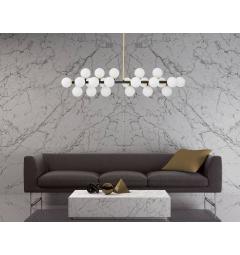 lampadario palle bianche ramo nero oro petrica w24