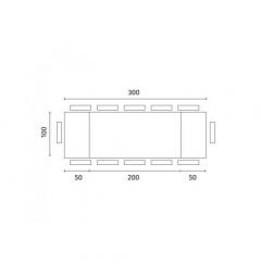 Tavolo rettangolare allungabile EQUILIBRIO 200/300x100 cm