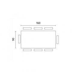 Tavolo fisso da pranzo 160x90 cm in rovere naturale TEMPRA