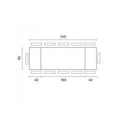 Tavolo moderno allungabile rettangolare 160/240x90 cm TEMPRA