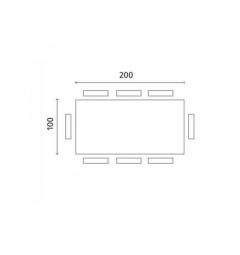 Tavolo rettangolare TEMPRA 200x100 cm