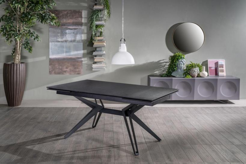 Tavolo allungabile 10 posti top in ceramica grigio Accordo 3