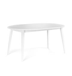 Tavolo allungabile rotondo pino massello bianco 110-160 cm shabby chic