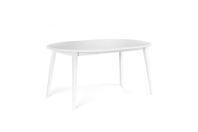 Tavolo allungabile rotondo pino massello bianco 110-160 cm shabby chic