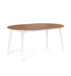 Tavolo rotondo allungabile pino massello bianco rovere 6 posti shabby chic