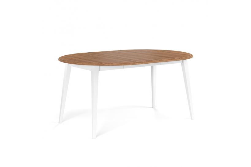 Tavolo rotondo allungabile pino massello bianco rovere 6 posti shabby chic