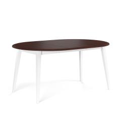 Tavolo shabby chic rotondo allungabile pino massello bicolore bianco noce 6 posti