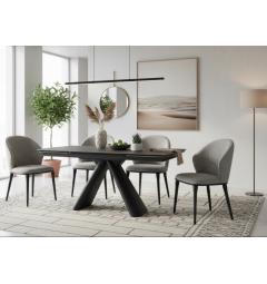 Tavolo allungabile 10 posti 160/240 cm effetto marmo grigio OBSIDIAN