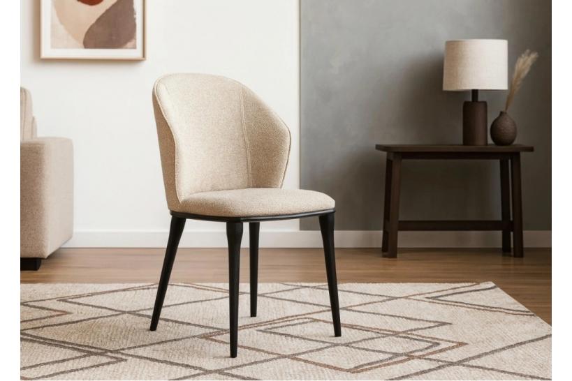 Sedia in tessuto beige imbottita SIENA