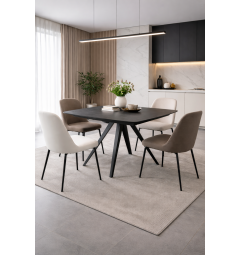 Tavolo allungabile top ceramica grigio gambe in metallo Zenit 140