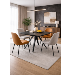 Tavolo allungabile top ceramica grigio gambe in metallo Zenit 140