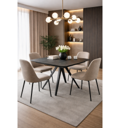 Tavolo allungabile top ceramica grigio gambe in metallo Zenit 140