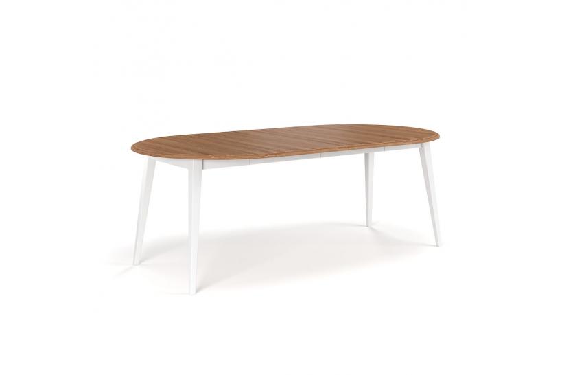 Tavolo rotondo allungabile pino massello bianco rovere 8/10 posti