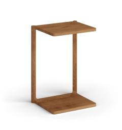 Tavolino moderno struttura a C rovere massello naturale