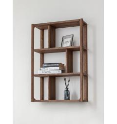 Mensola libreria design moderno in rovere massello tabacco