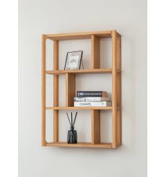 Libreria a parete moderna in rovere massello naturale