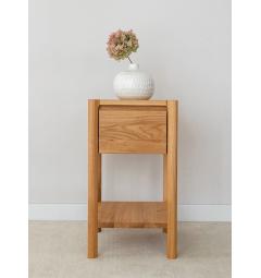 Tavolino basso con cassetto rovere massello oliato