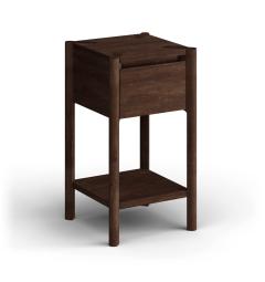 Tavolinetto moderno con cassetto rovere massello tabacco