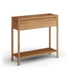 Consolle moderna con cassetto in rovere massello naturale oliato