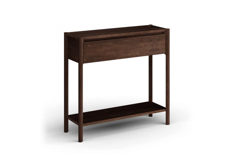 Consolle ingresso in rovere massello tabacco con cassetto