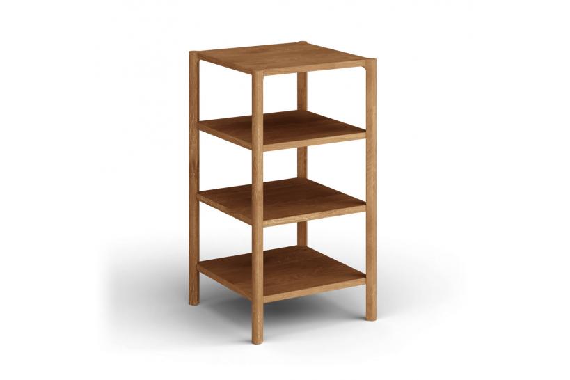 Libreria a giorno 3 ripiani rovere massello naturale