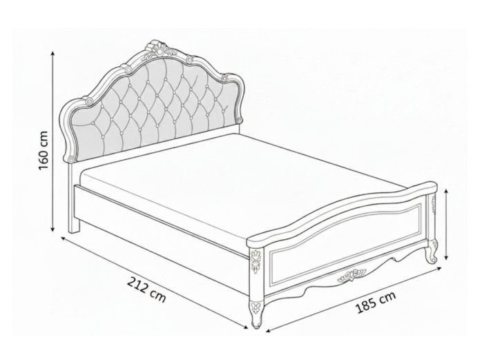 Dimensioni letto classico con testata imbottita avorio 160x200 letto classico con testata imbottita avorio 160x200