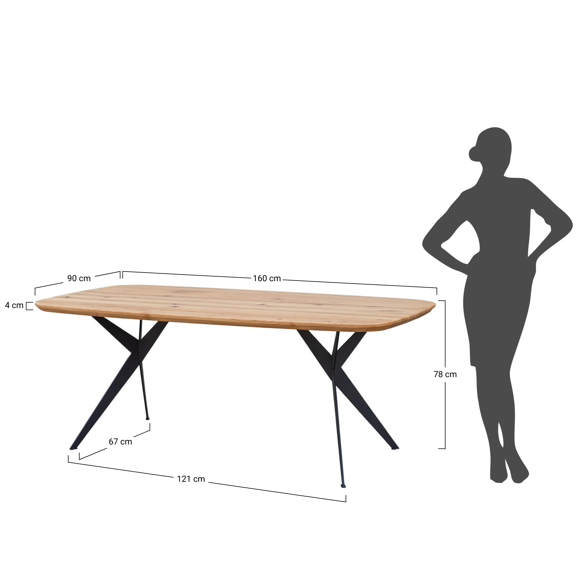 tavolo legno massello rovere scortecciato chiaro piano ovale 160x90