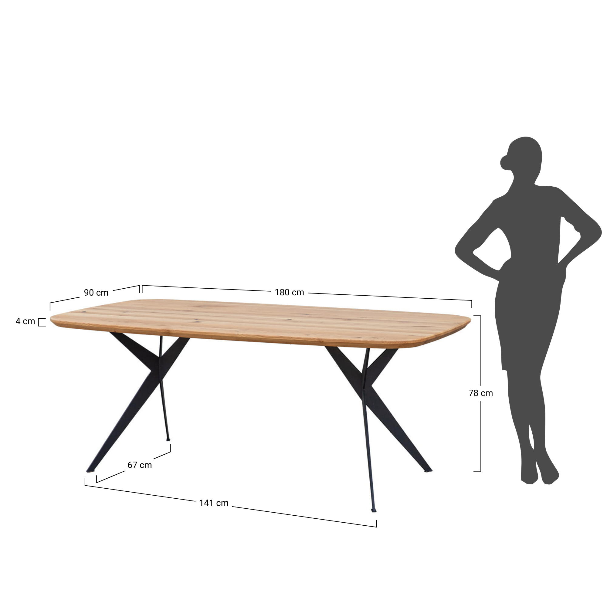 tavolo legno massello rovere scortecciato chiaro piano ovale 180x90