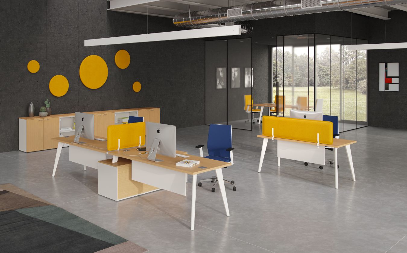 scrivanie ufficio open space collezione team