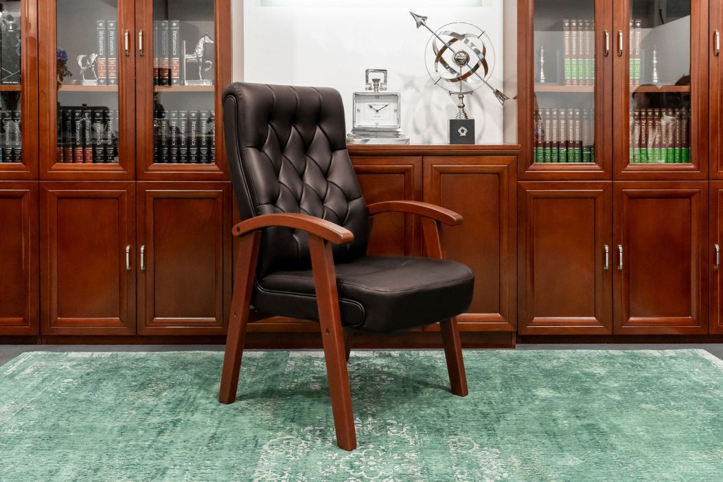 sedia conferenza classica pelle marrone