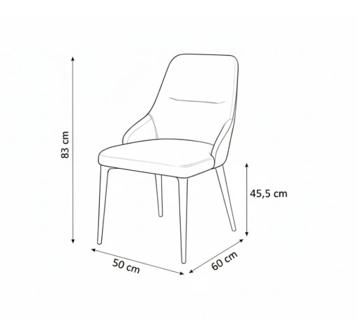 SEDIA MODERNA ELEGANTE IMBOTTITA ECOPELLE NERA