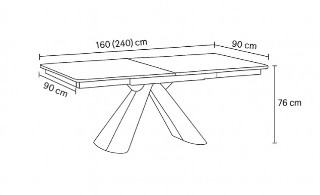 tavolo moderno allungabile 10 posti da 160 a 240 cm