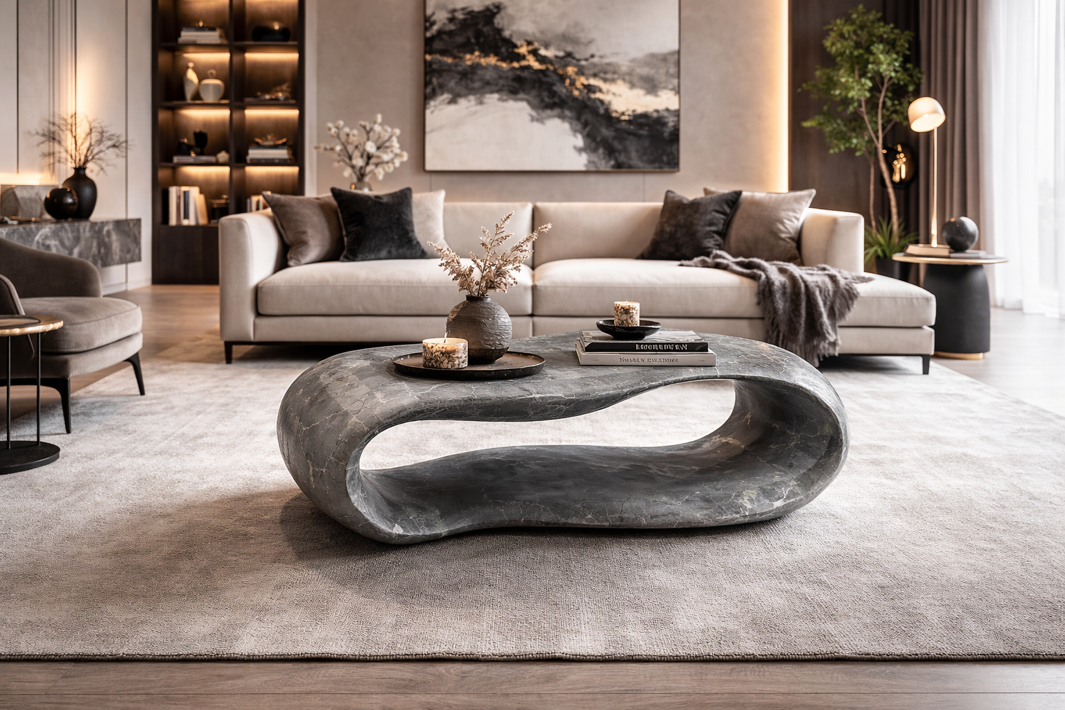 Tavolino in pietra salotto moderno design