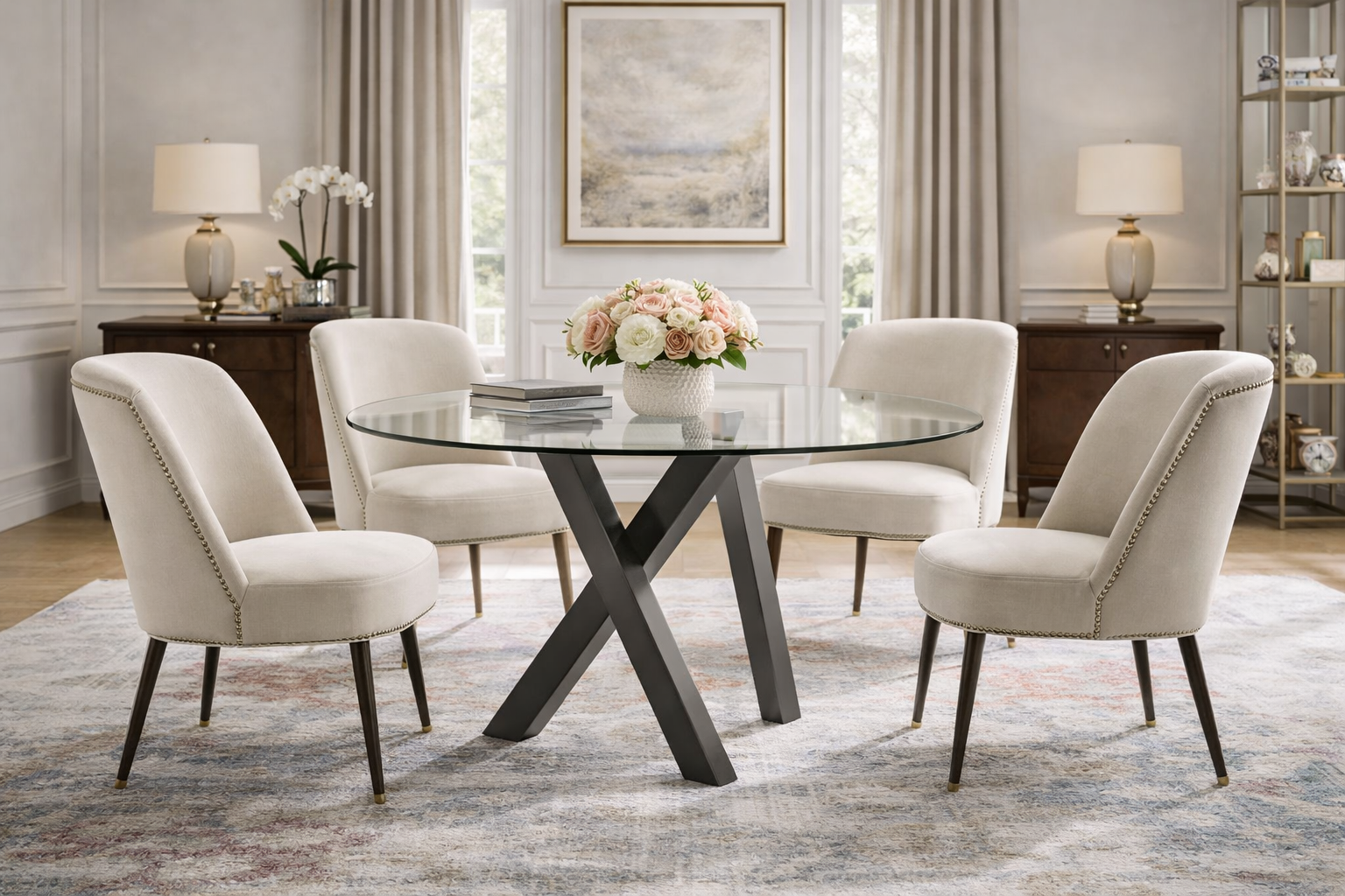 Tavolo moderno grigio scuro rotondo