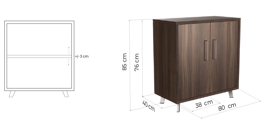 Armadio ufficio basso 4 ante Royal N4, legno