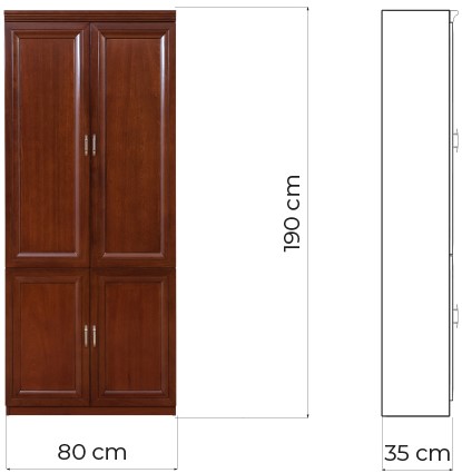 libreria armadio ufficio legno due ante chiuse  marrone noce prestige c620b