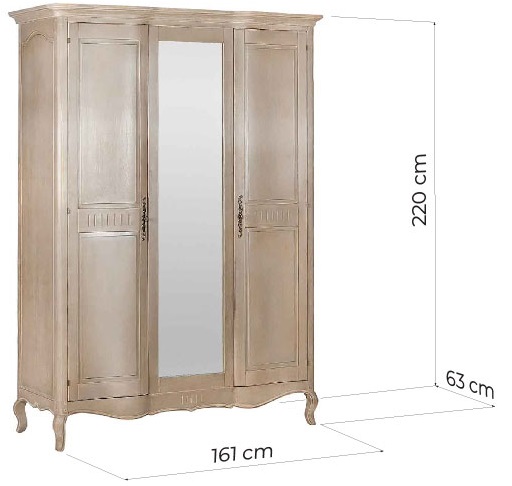 armadio antico con specchio shabby provenzale misure