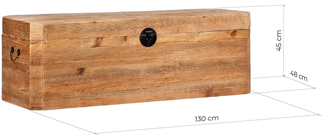 baule vintage online stile rustico legno massello di pino