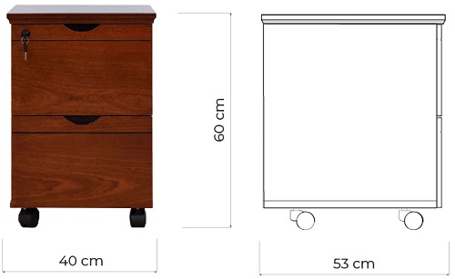 cassettiera ufficio legno con chiusura centralizzata 