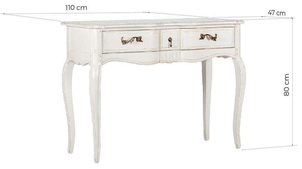 consolle classica bianca in stile shabby chic