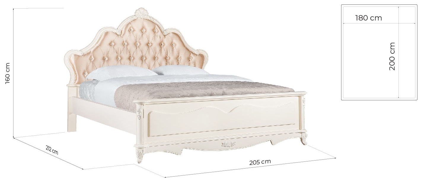 letto matrimoniale classico bianco