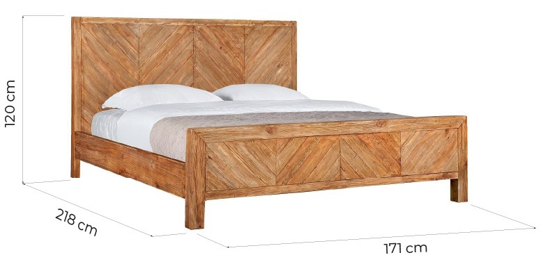 letto vintage rustico legno massello 