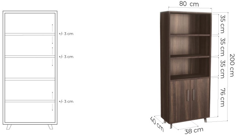 librerie ufficio senza ante in legno