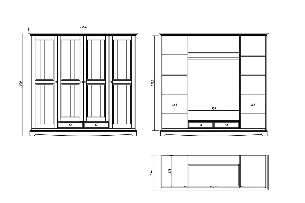 armadio bianco 4 ante shabby chic