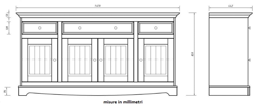 consolle shabby chic pino massello bianca e noce