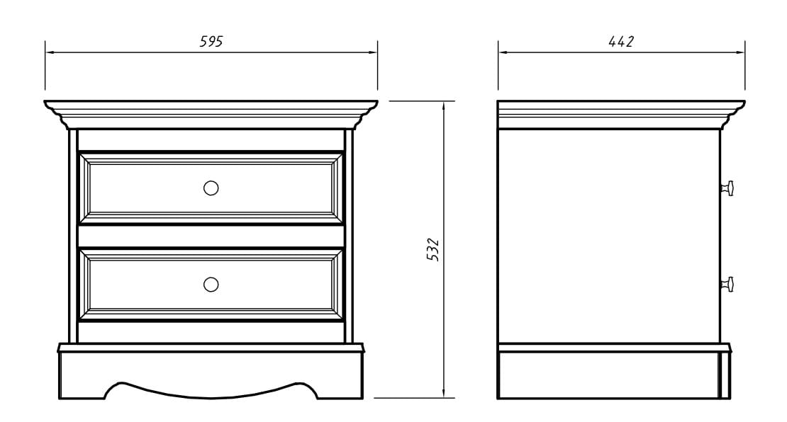 comodino con cassetti shabby chic pino massello bicolore bianco e rovere