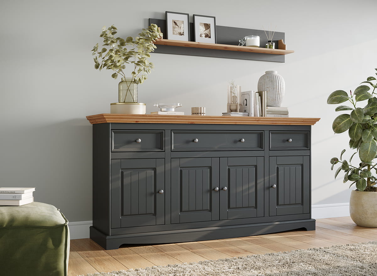 mobile buffet legno grigio ottimo come credenza per cucina e soggiorno