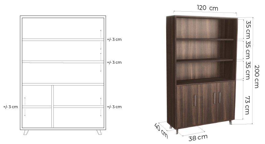 misure delle librerie per ufficio platinum arrediorg