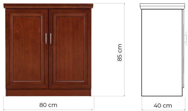 mobiletto basso per ufficio due ante legno per conservare libri e faldoni PRESTIGE C625B